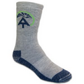 Merino Wool Outdoor Crew Sock w-Knit In Design